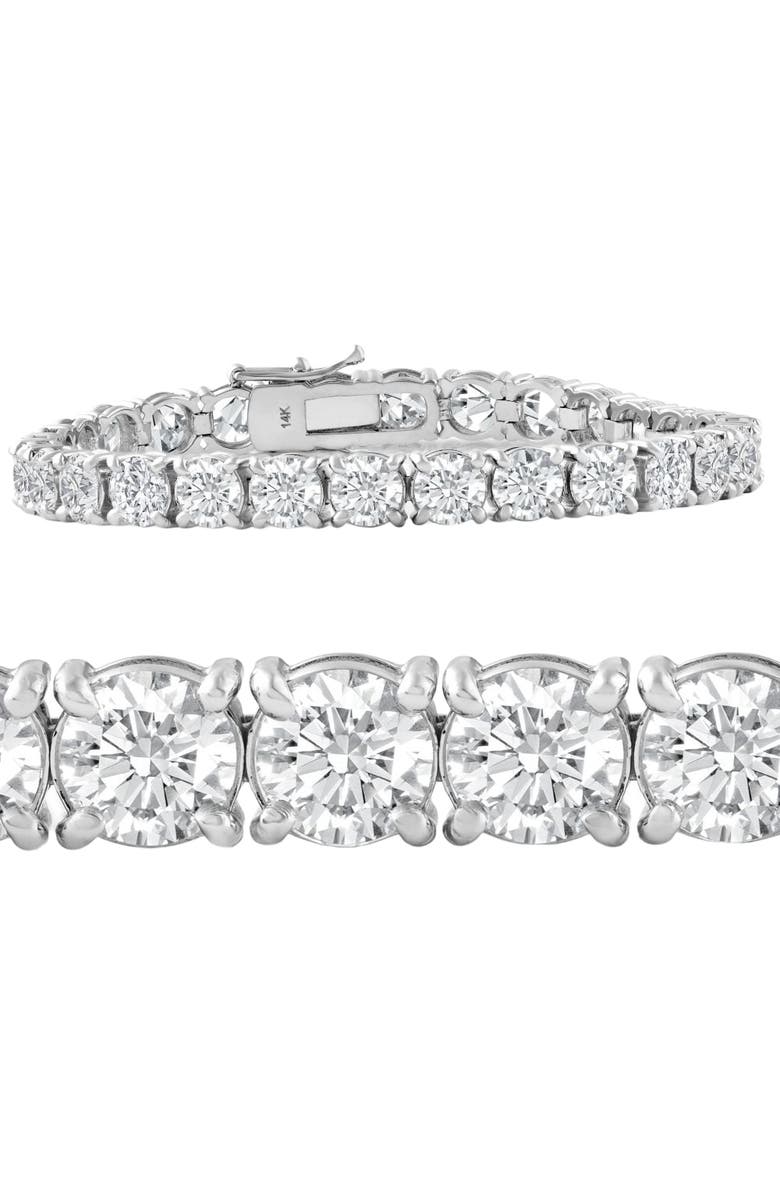 Bliss Diamond 20 Ct Lab Grown Diamond Tennis Bracelet 14k Gold 7", Main, color, 14K White Gold