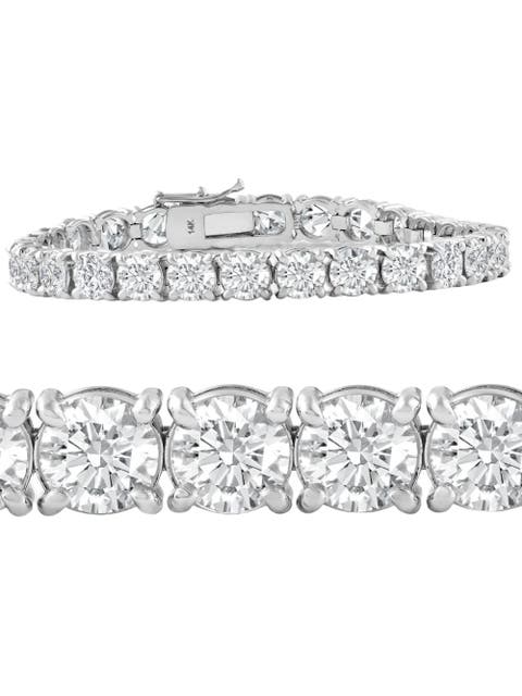 20 Ct Lab Grown Diamond Tennis Bracelet 14k Gold 7"