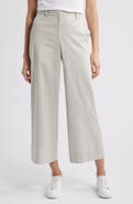 Eileen Fisher High Waist Stretch Organic Cotton Ankle Wide Leg Pants