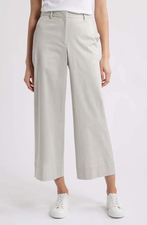 EILEEN FISHER EILEEN FISHER HIGH WAIST STRETCH ORGANIC COTTON ANKLE WIDE LEG PANTS