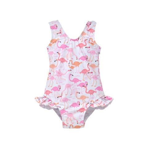Infant & Toddlers Sun Protective UPF 50+ Delaney Hip Ruffle Swimsuit