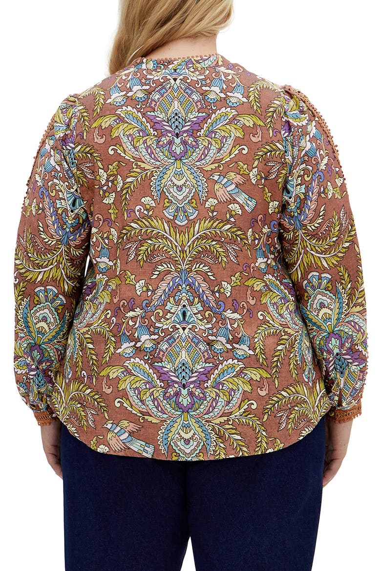 Paisley Print Split Neck Blouse, Alternate, color, PRINT