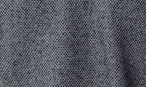 John Varvatos Meira Regular Fit Bird's Eye Zip Polo In Blue Smoke