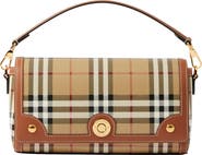 Burberry Small Note Check & Leather Crossbody Bag