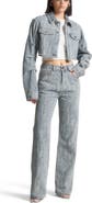 Manière De Voir Alice Cropped Distressed Denim Jacket