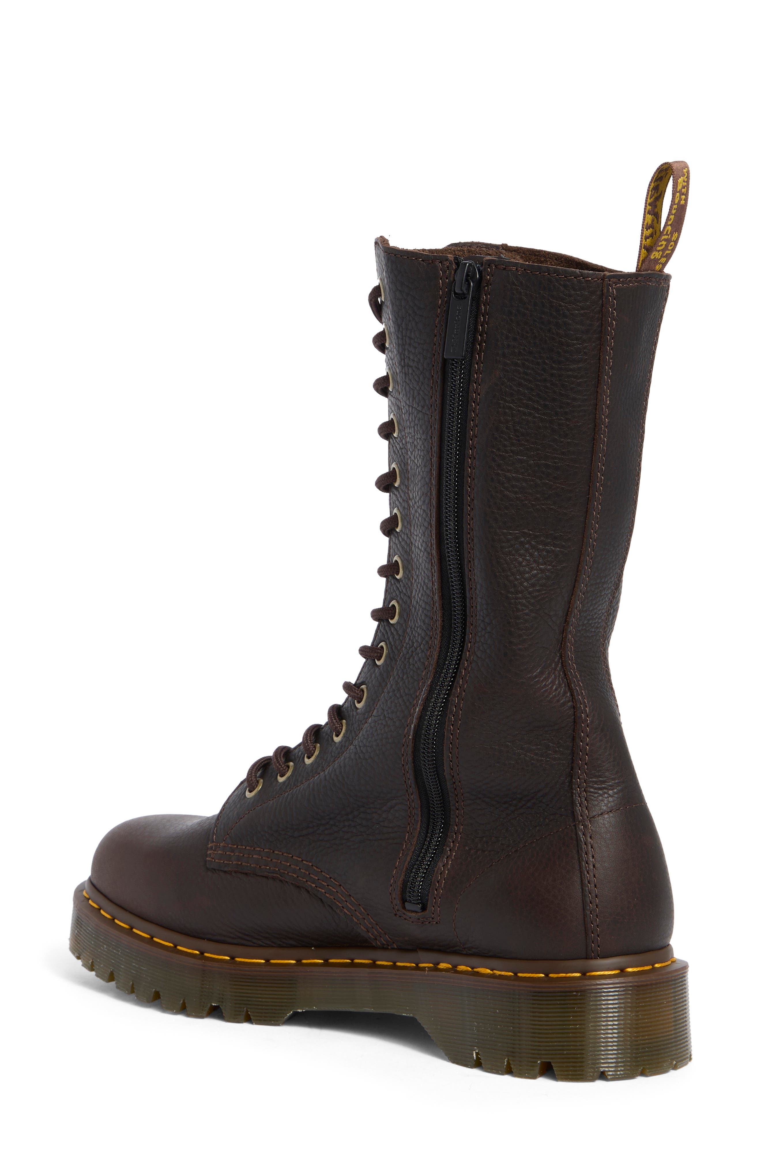Bex 14-Eye Lace-Up Combat Boot, Alternate, color, DARK BROWN