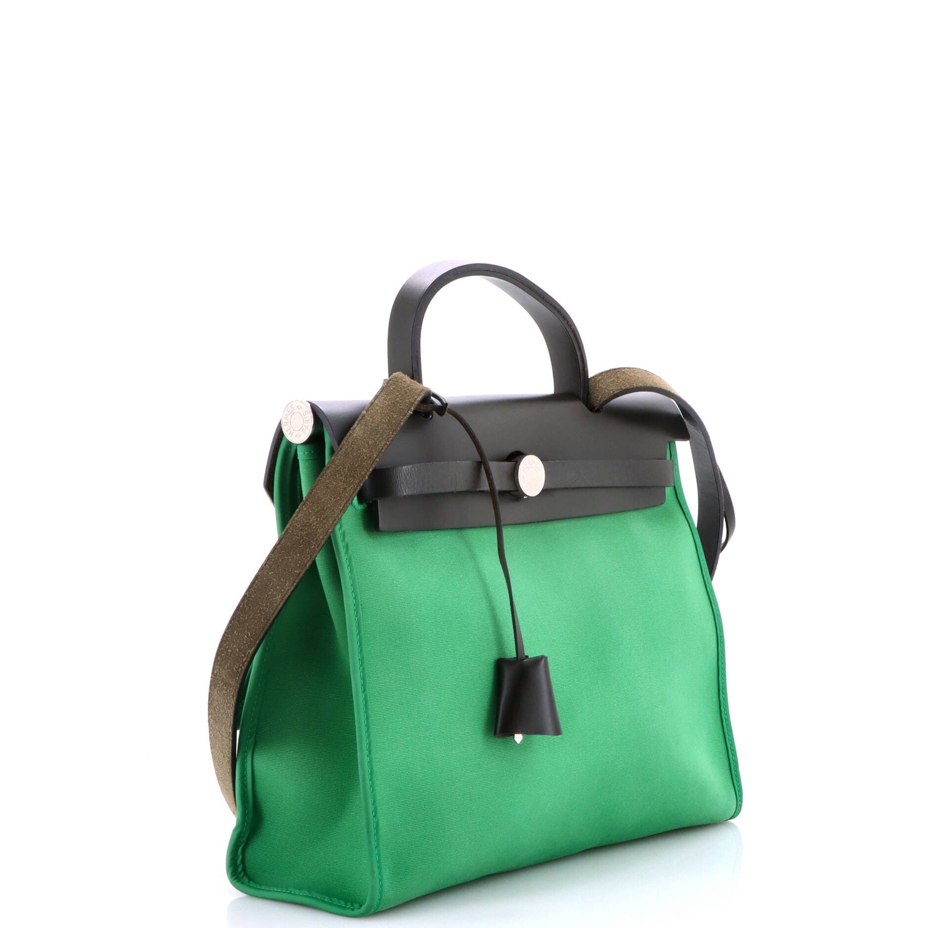 Herbag Zip Leather and Toile 31, Alternate, color, Green