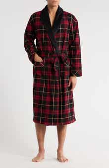 Majestic International Fleece Lined Plaid Flannel Robe