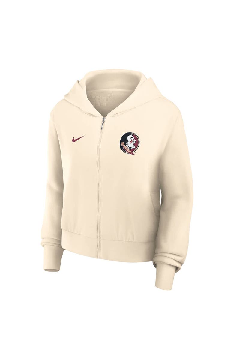 Nike Women's Nike Cream Florida State Seminoles Cropped Chill Full-Zip Hoodie, Alternate, color, 