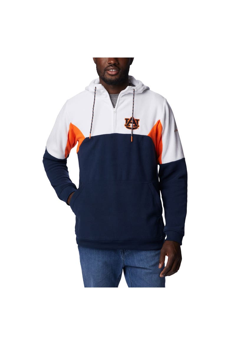 Men's Columbia Navy Auburn Tigers Lodge Quarter-Zip Hoodie, Alternate, color, Navy
