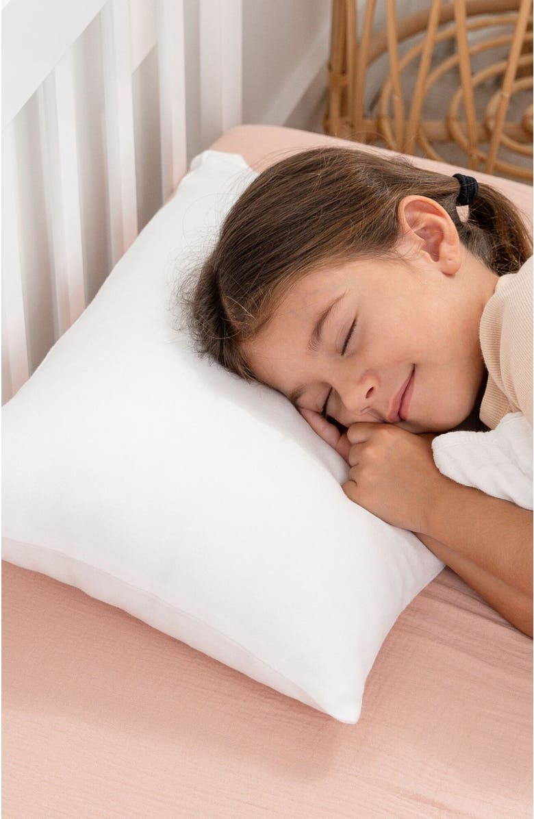 Comfy Cubs Toddler Pillows with Soft Cotton Pillow Case, Alternate, color, White