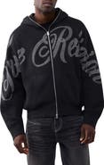 True Religion Crystal Logo Boxy Zip Hoodie