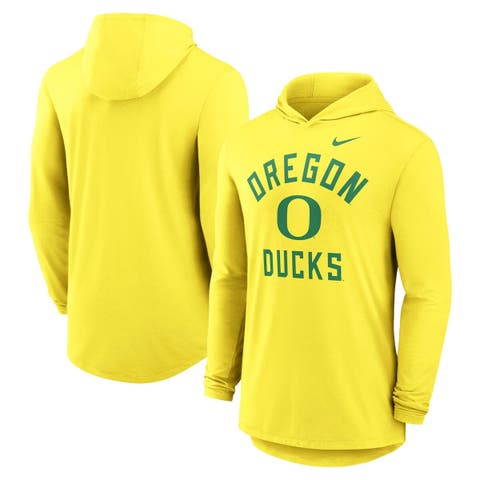 Men's Nike Yellow Oregon Ducks Classic Arch Tri-Blend Long Sleeve Hoodie T-Shirt