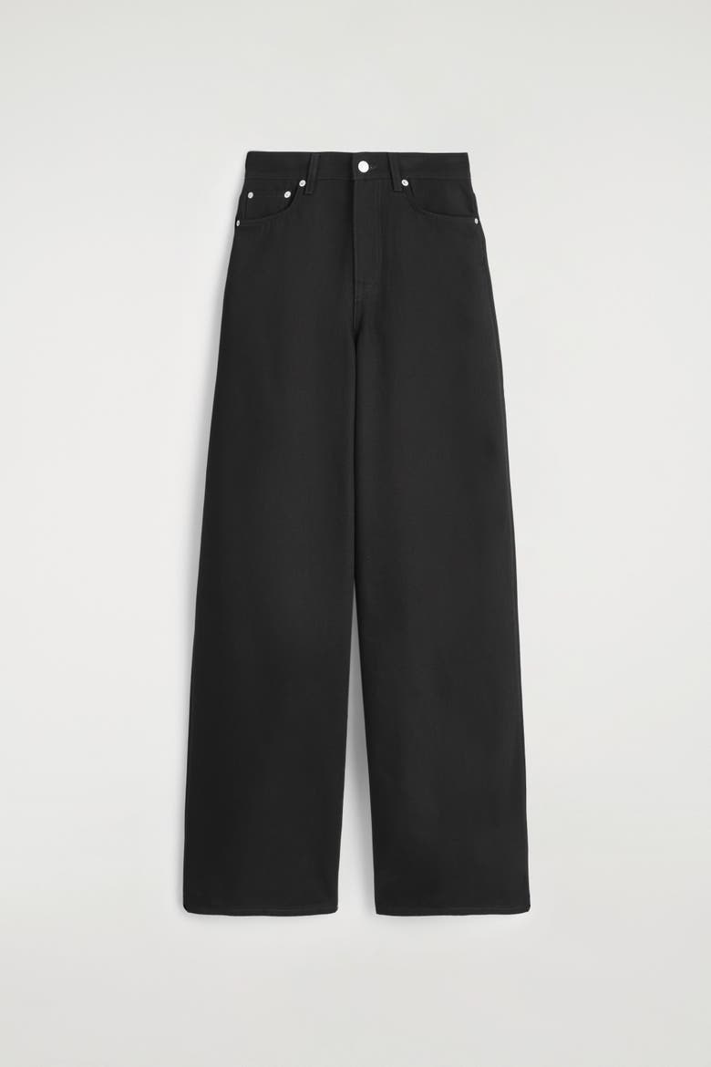 Dial Wide-Leg Jeans, Main, color, BLACK