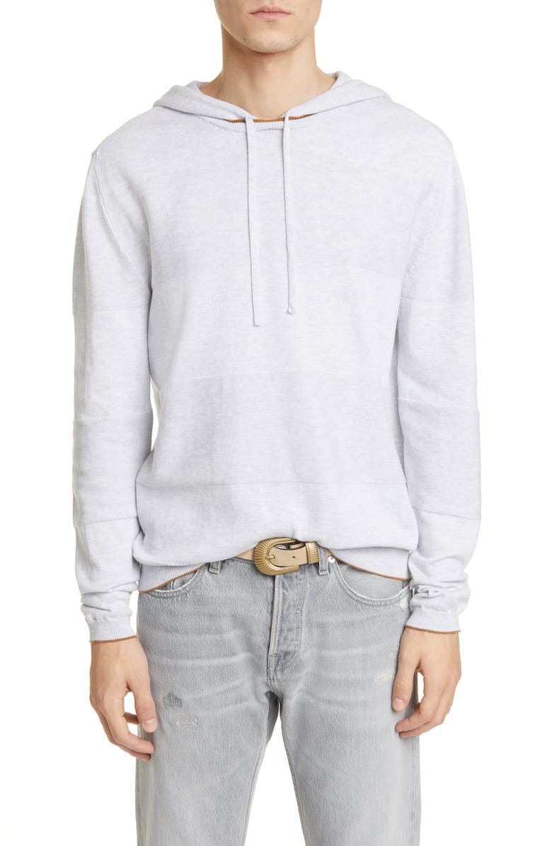 Eleventy Ribbed Stripe Hoodie, Main, color, 