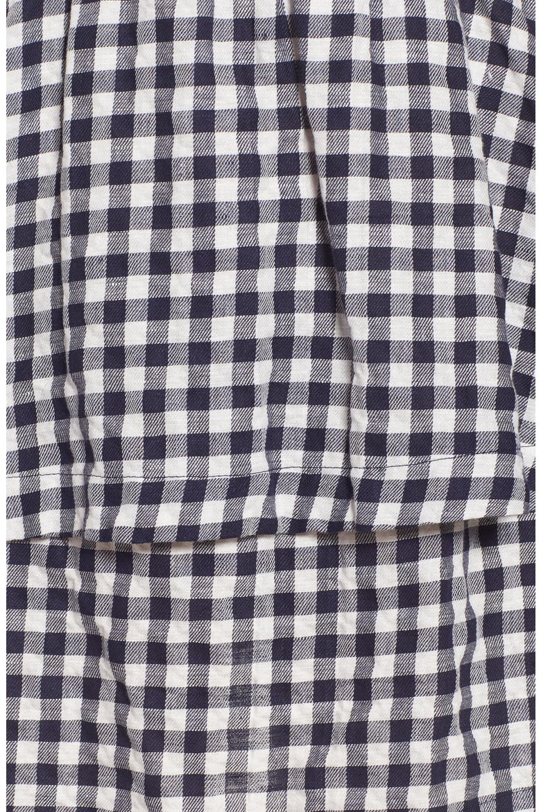 Gingham Tiered Miniskirt, Alternate, color, DEEP NAVY