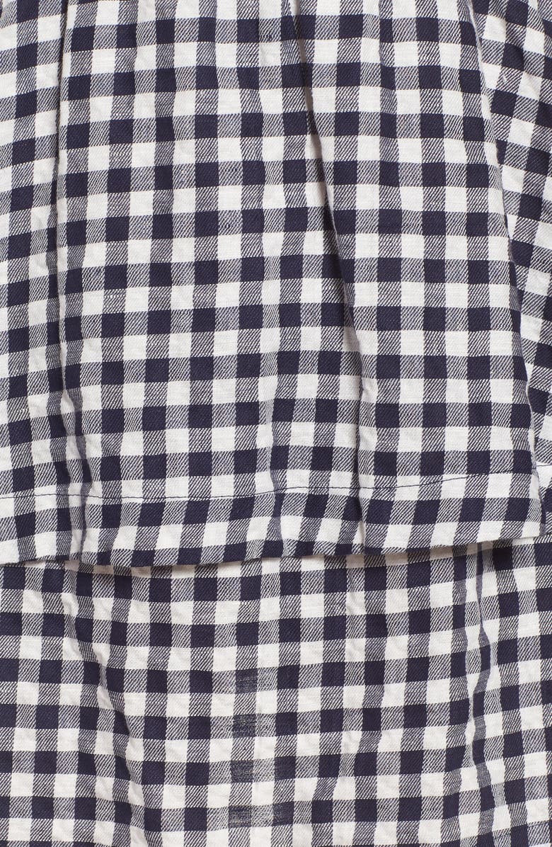 Madewell Gingham Tiered Miniskirt, Alternate, color, 