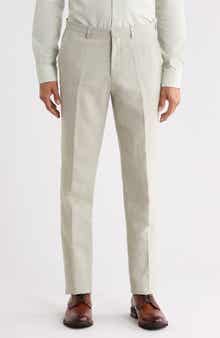 Hesten Flat Front Cotton & Linen Pants
