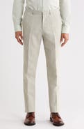 HUGO Hesten Flat Front Cotton & Linen Pants