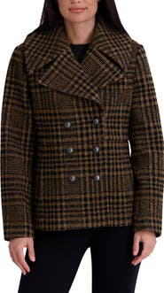 Kenneth Cole Plaid Peacoat