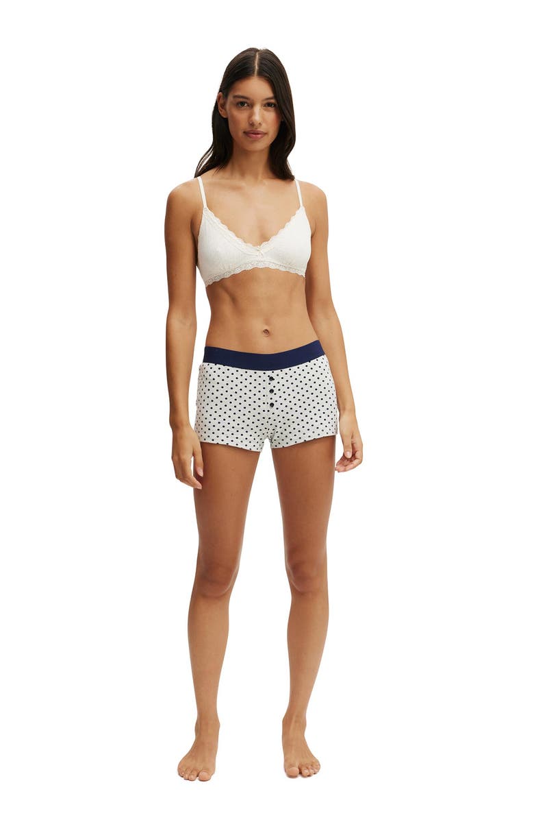 COTTON ON BODY Women's Dreamy Soft Boyshort, Alternate, color, Light Grey Marle Navy Vision