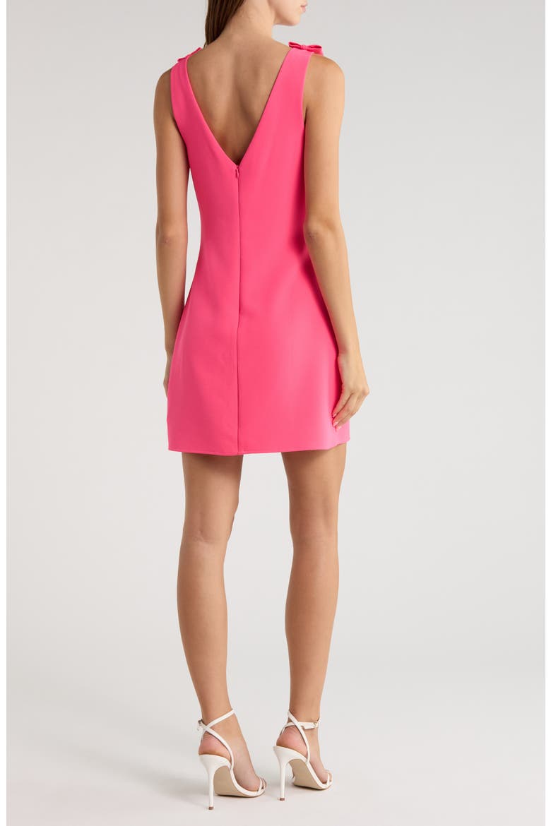 Chelsea Bow Shoulder Sleeveless Sheath Dress, Alternate, color, NEON PINK