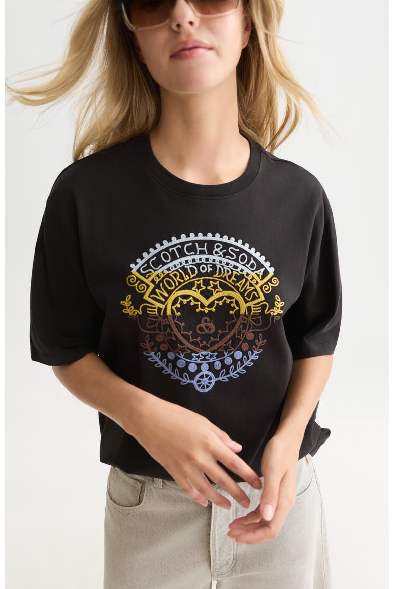 Embroidered Graphic Loose Fit T-Shirt, Alternate, color, METEORITE