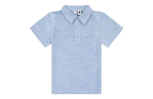 Busy Bees Short Sleeve Polo in Blue Chambray 