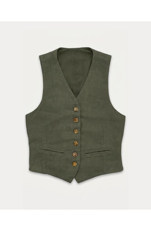 Demi-Linen Tailored Vest