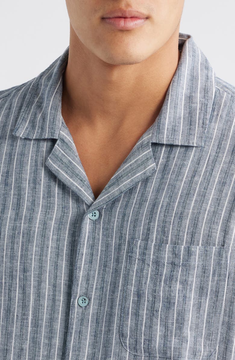 Rails Waimea Stripe Linen Blend Camp Shirt, Alternate, color, 