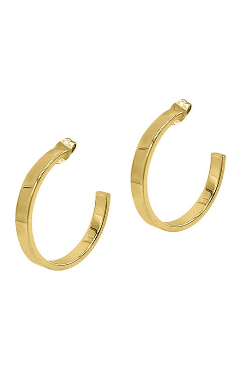 Water Resistant Solid Hoop Earrings