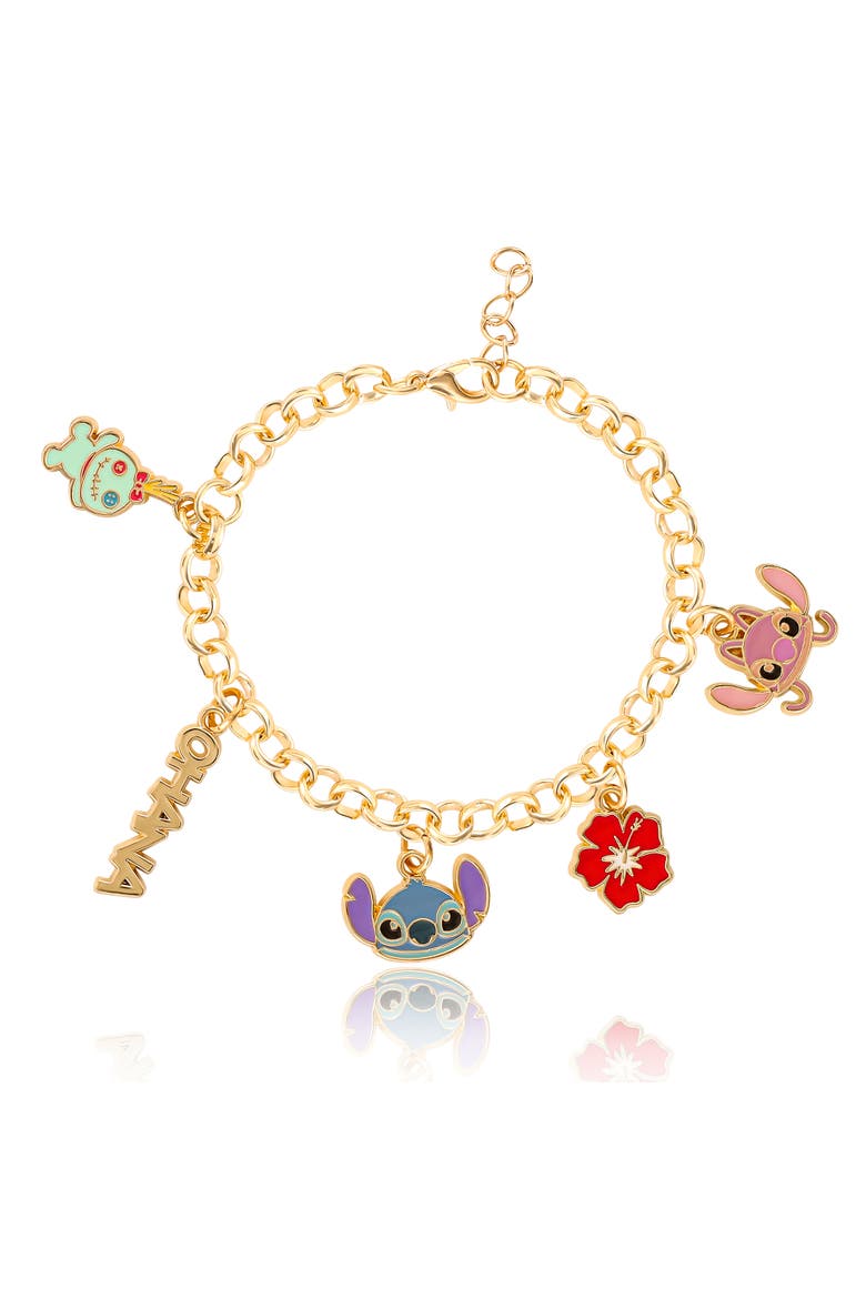 Lilo and Stitch Fashion Stitch Charm Bracelet, 7+1'' Chain, Main, color, Gold