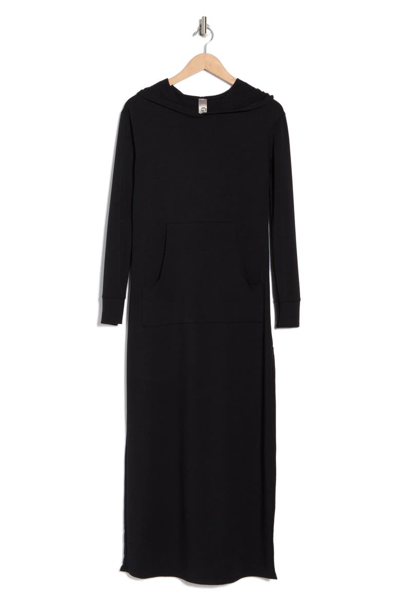 Hooded Maxi Dress, Alternate, color, BLACK