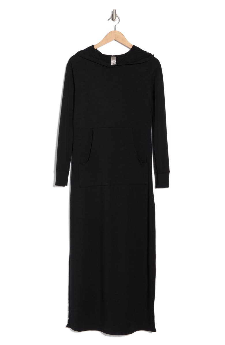 GO COUTURE Hooded Maxi Dress, Alternate, color, Black