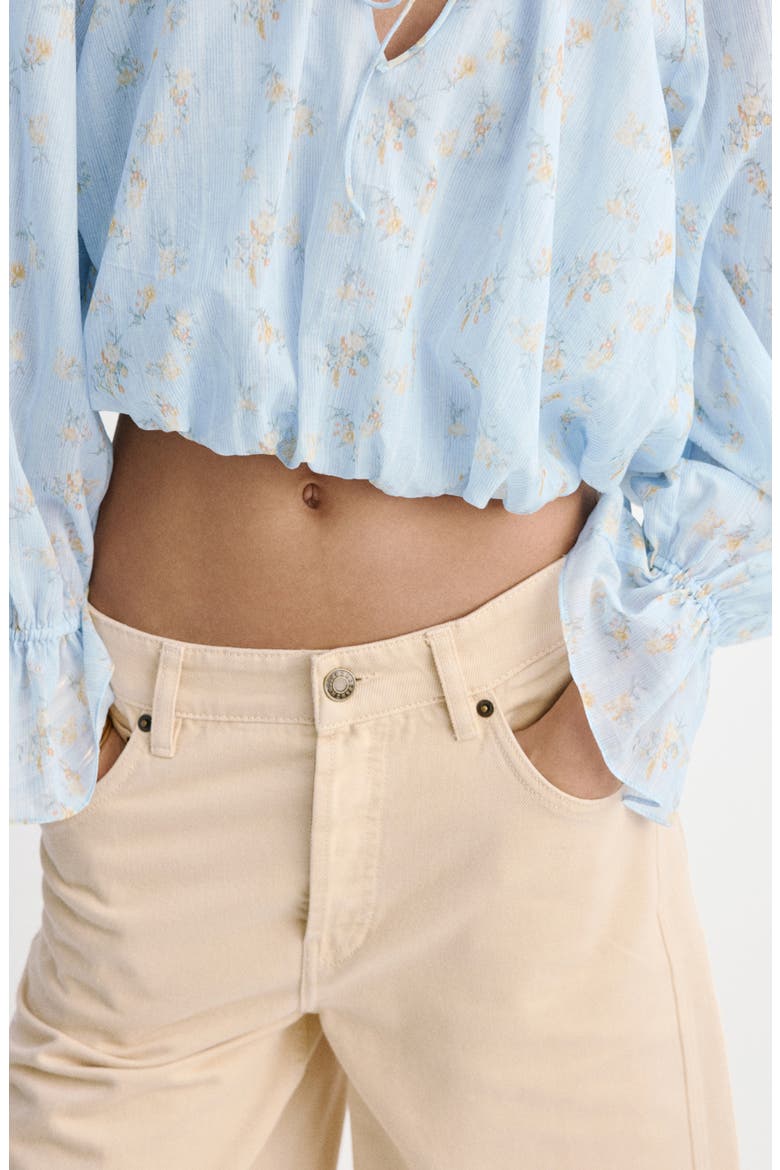 Floral Print Crop Top, Alternate, color, BLUE
