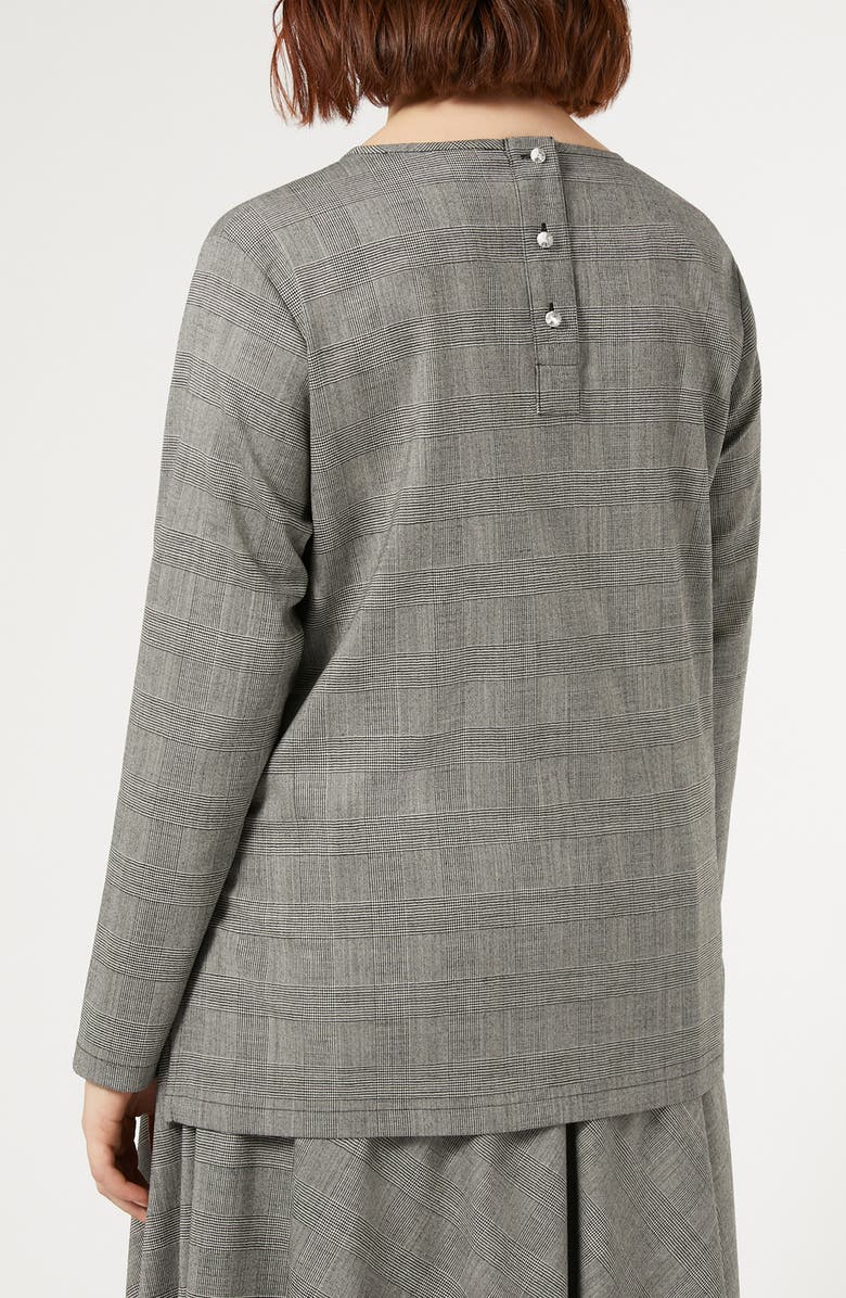 Marina Rinaldi Uberta Pow Check Long Sleeve Virgin Wool Blend Top, Alternate, color, 