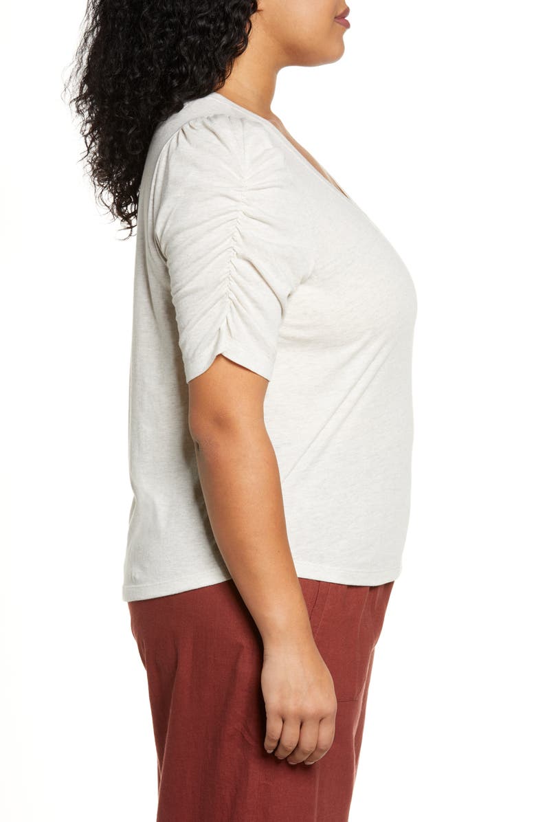 Wit & Wisdom Ruched Sleeve Top, Alternate, color, 