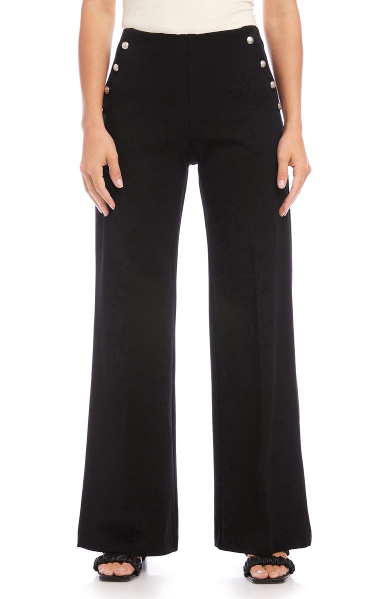 FIFTEEN TWENTY Button High Waist Wide Leg Pants, Main, color, 