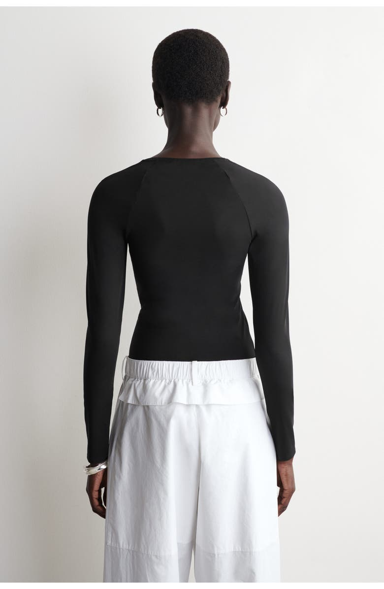 COS Technical Jersey Long-Sleeved Top, Alternate, color, Black