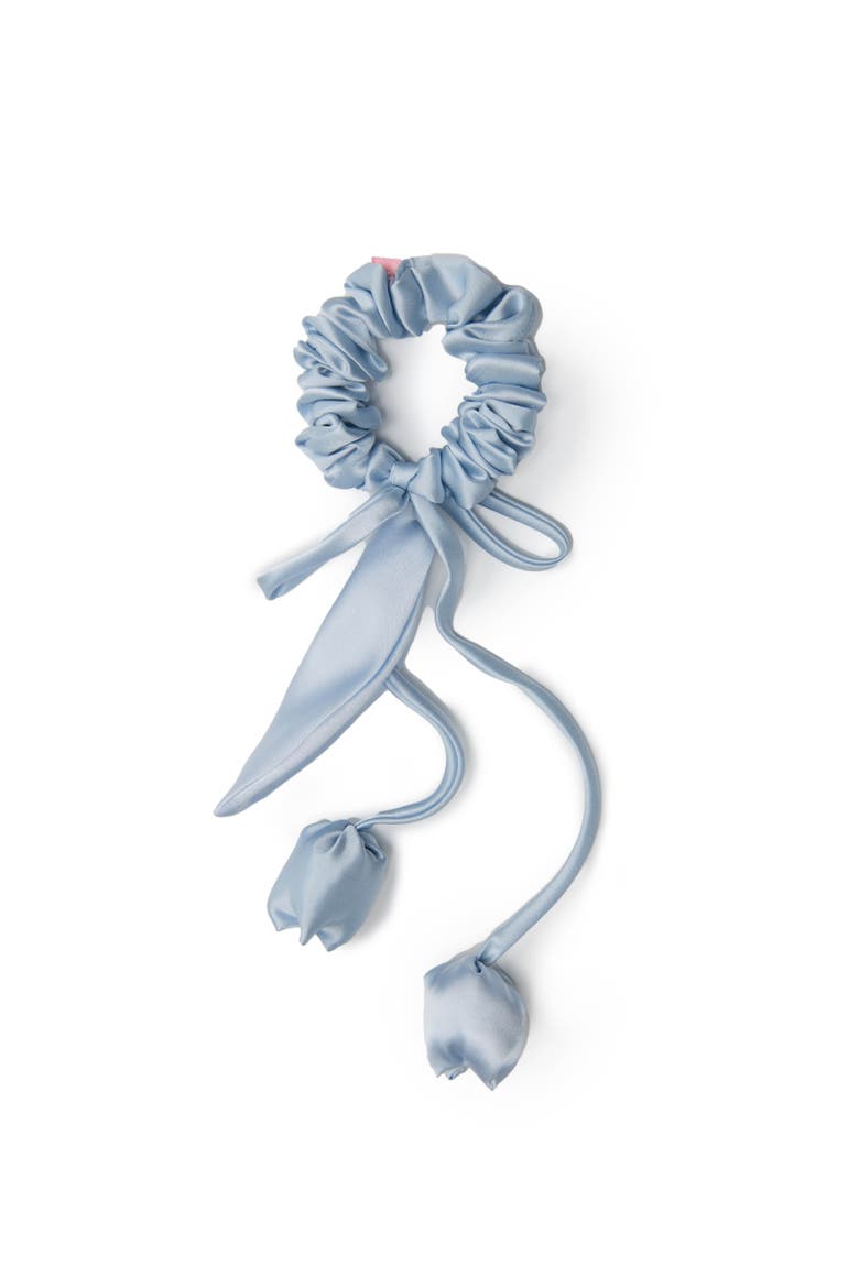 Tulip Silk Hair Tie Scrunchie, Main, color, Baby Blue