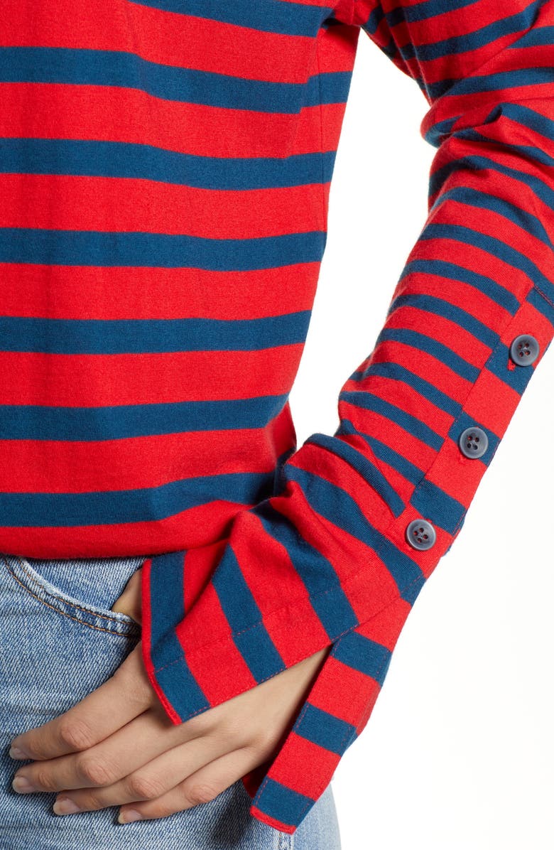 BP. Stripe Mock Neck Tee, Alternate, color, 