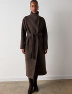 Whistles Morgan Wool Funnel Neck Wrap Coat