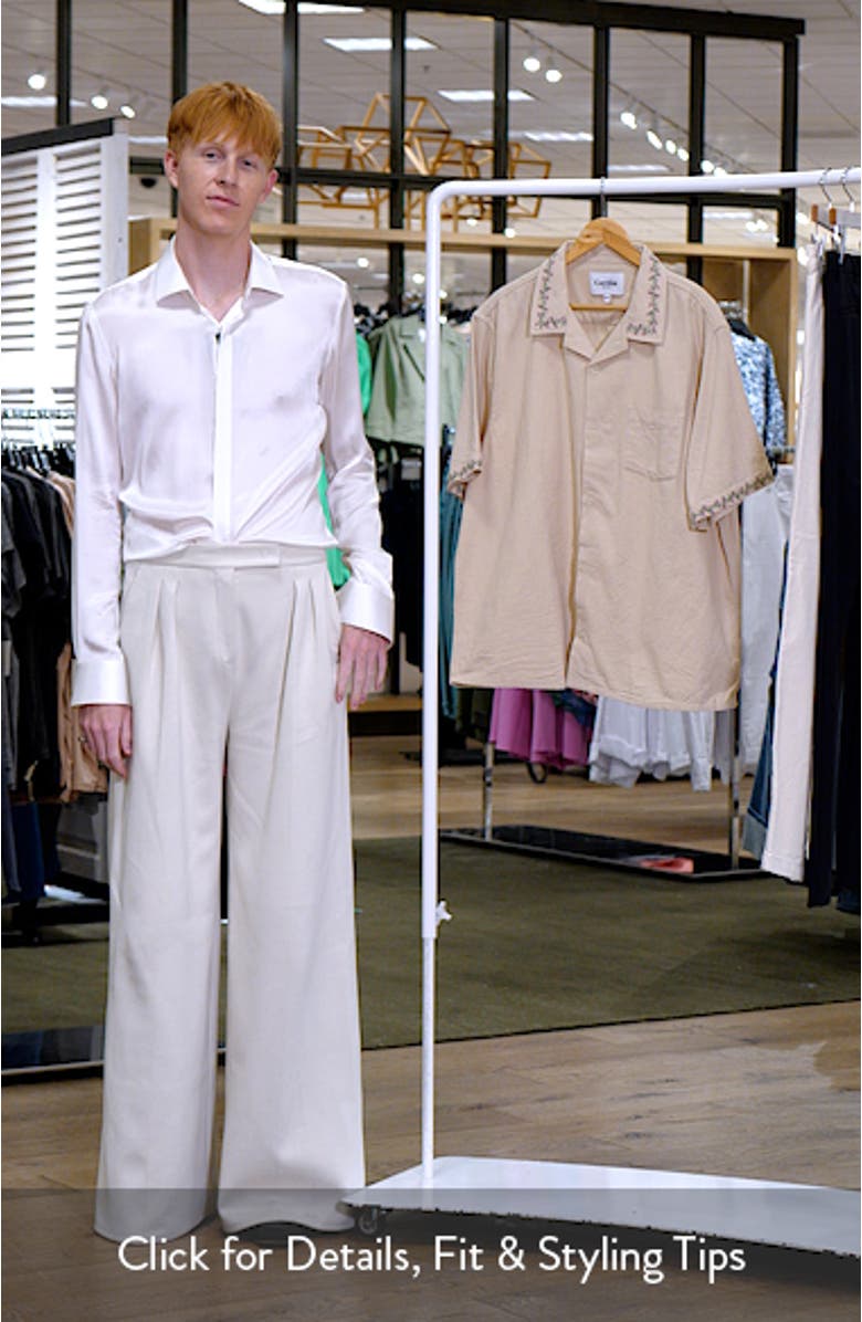 Embroidered Hopsack Camp Shirt, sales video thumbnail