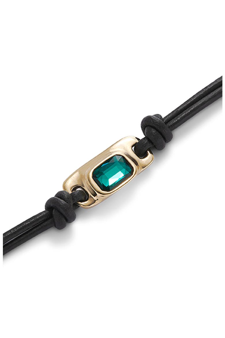 18K Gold-Plated Leather Bracelet, Alternate, color, Gold