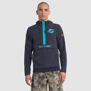 Nike Men's Nike Pitch Blue Miami Dolphins 2025 Rivalries Collection Sideline Anorak Half-Zip Hoodie Jacket