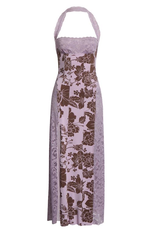 Free People Love You Most Print Lace Halter Maxi Dress In Multi