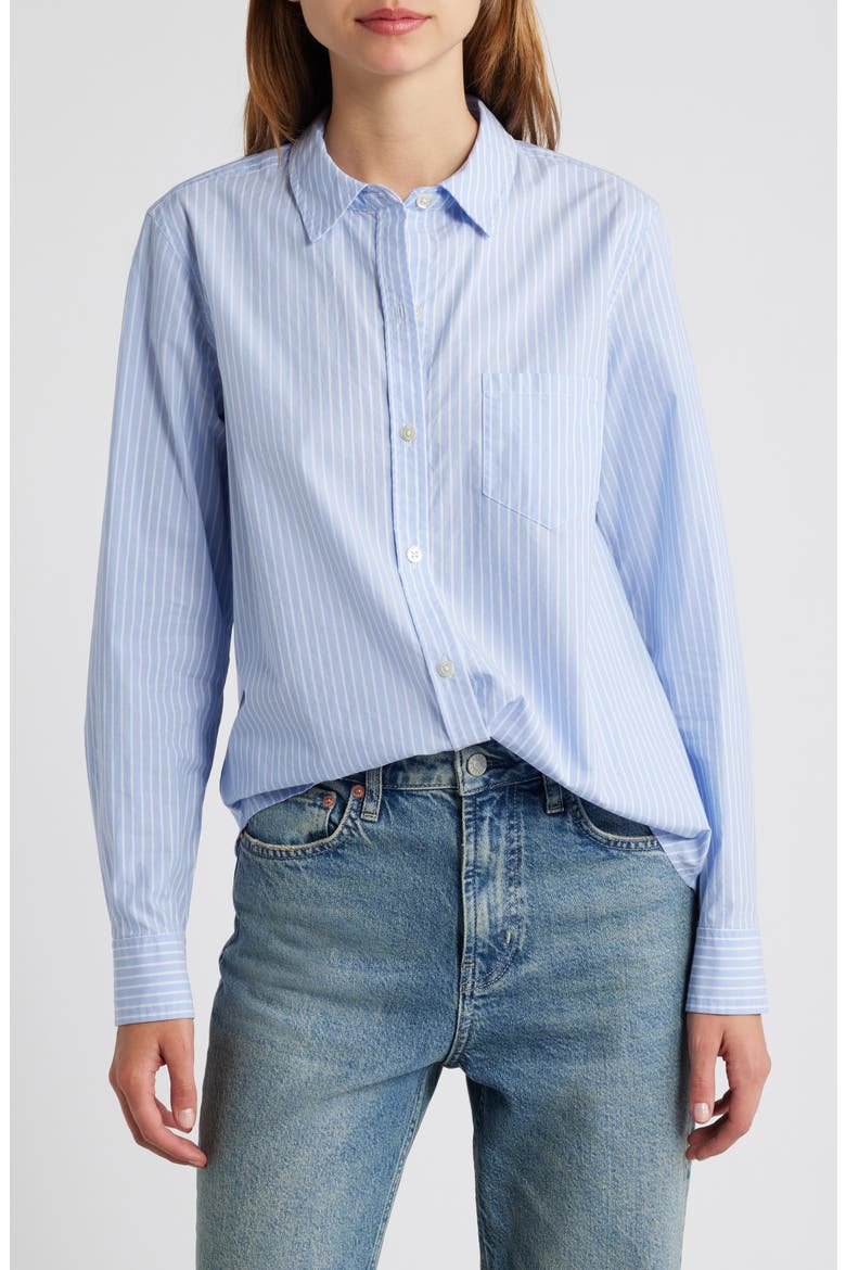 Stina Stripe Shirt, Main, color, OXFORD WHITE STRIPE