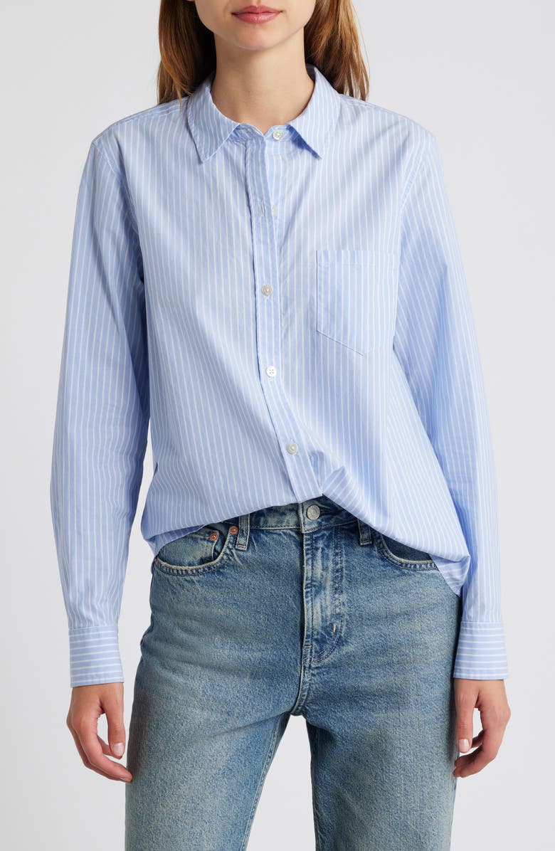 Rails Stina Stripe Shirt, Main, color, Oxford White Stripe