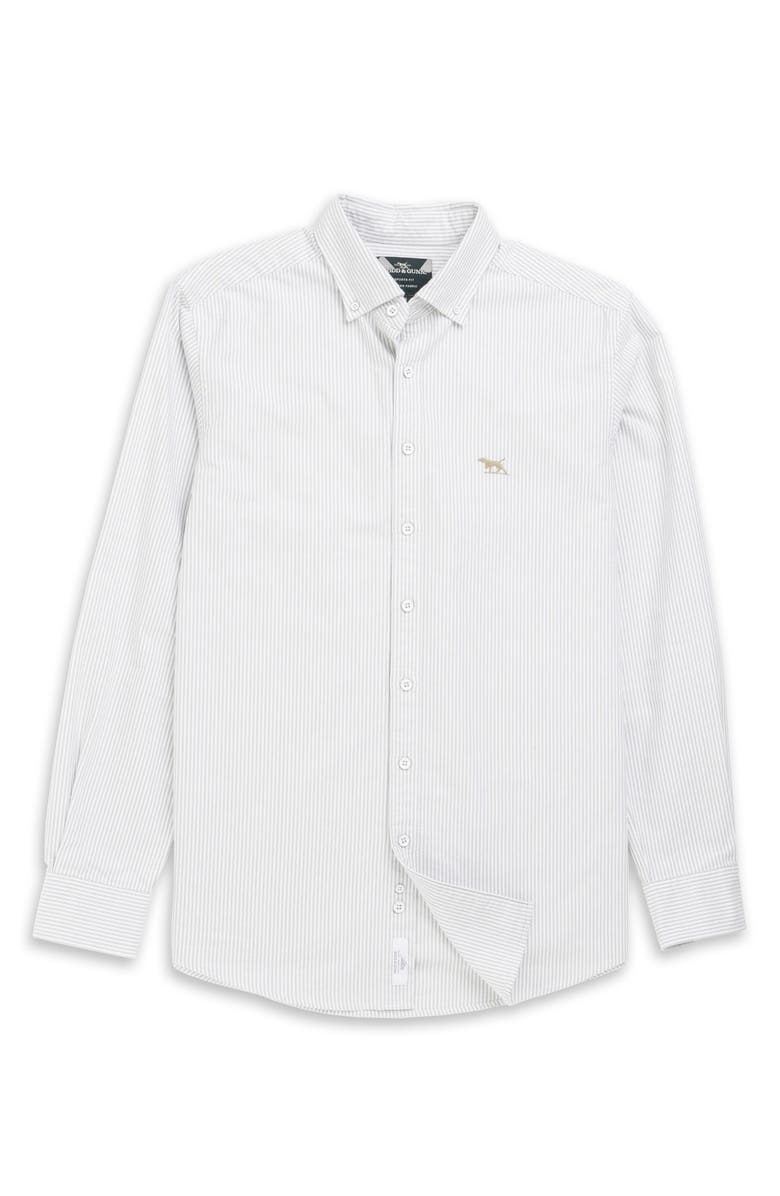 Rodd & Gunn Oxford Lakeside Stripe Sports Fit Shirt, Alternate, color, Khaki
