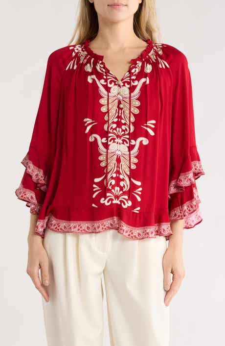 Alice + Olivia Leonora Tiered Ruffle Top